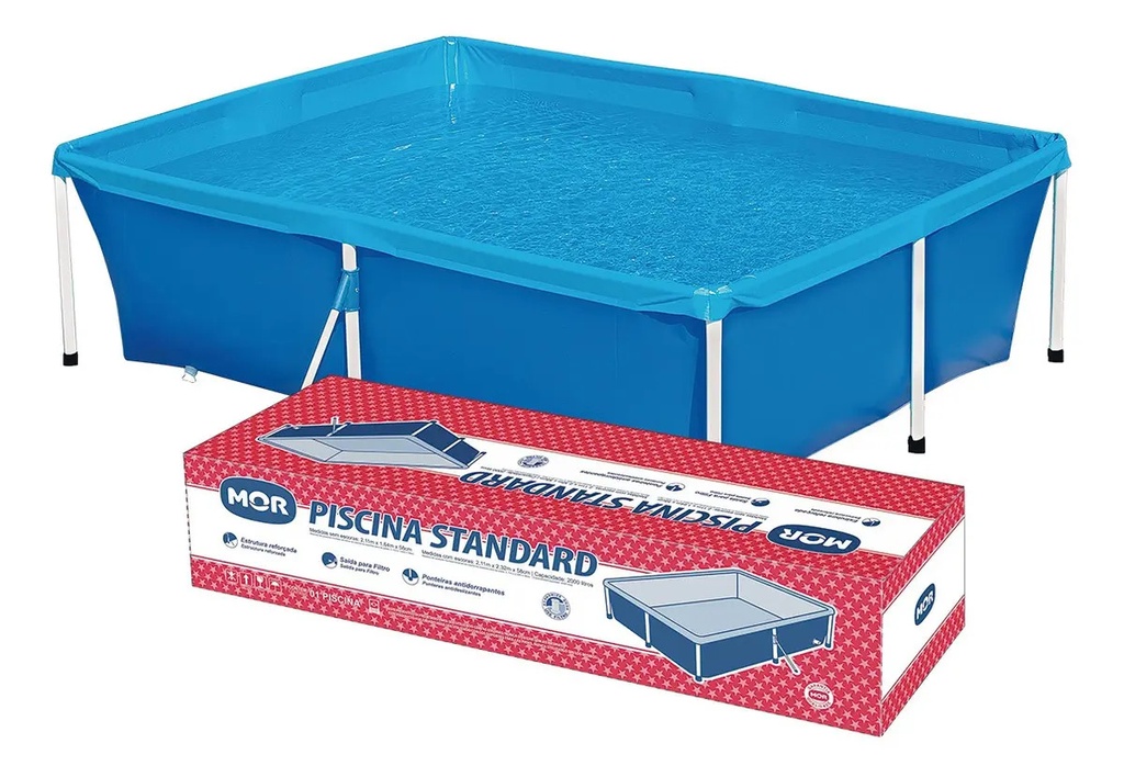 Pileta Estructural Rectangular Morcapacidad De 2000lt 2.11m Azul
