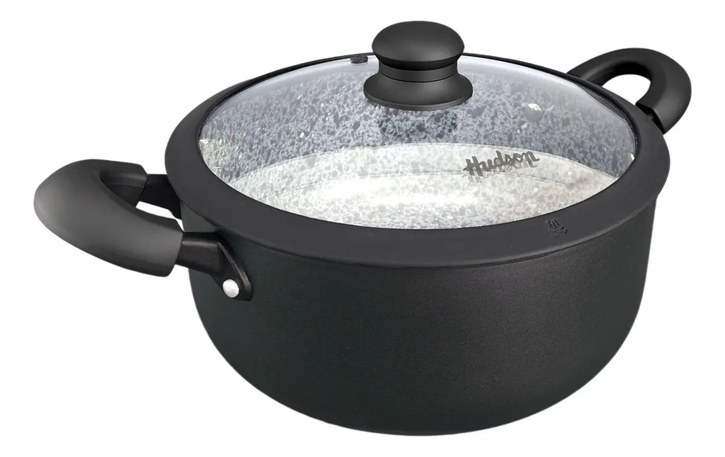 Juego De Ollas Hudson Granito Negro 15 Piezas Utencillos