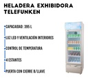 Heladera Exhibidora Telefunken 395l Tfk-ex395 Color Blanco