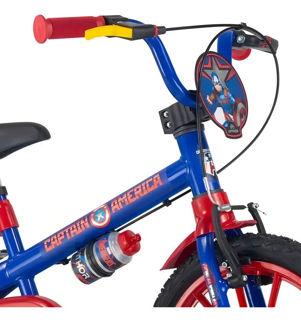 Bicicleta Infantil Aro 16 Capitán América Nathor, Color Azul