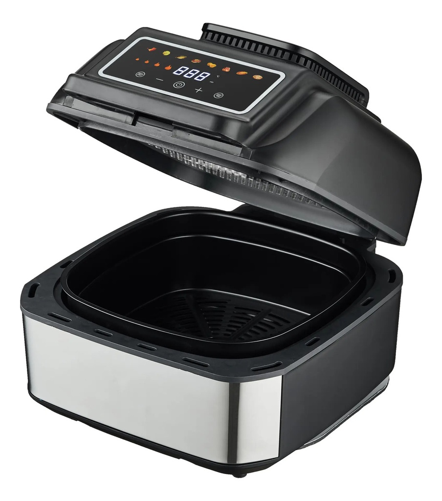 Freidora De Aire 7 Litros Con Grill - Kanjihome Kjh-1800dc Negro Y Plateada