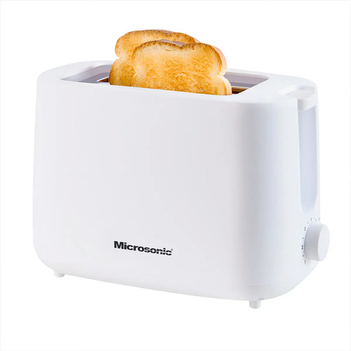 [7231] Tostadora Eléctrica Microsonic 800w 2 Panes Rebanadas Color Blanco