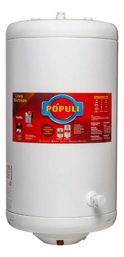 [5207] Termotanque Eléctrico Ecotermo 70l Carga Superior Blanco Anticorrosivo