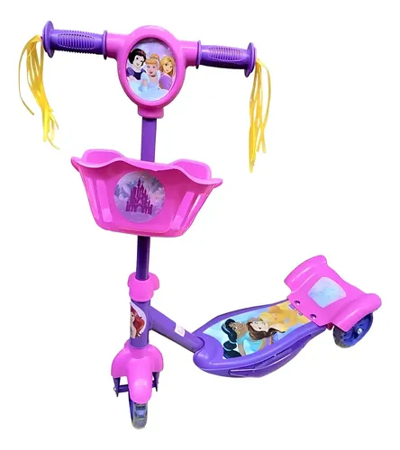 [5344] Monopatin Canasto Disney Princesas Sebigus Nena Rosa Con Luz Y Sonido 12013