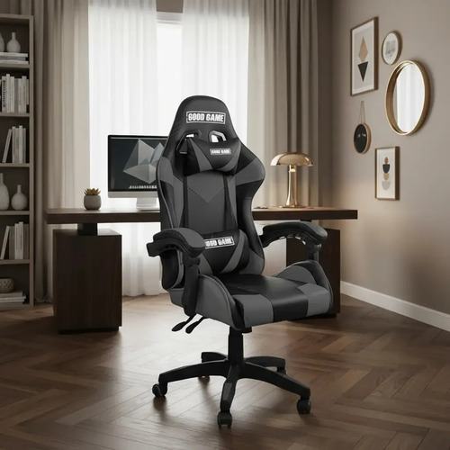 [5392] Sillon Silla Gamer Oficina Good Game Gg-06 Color Gris Material Del Tapizado Cuero Sintético Negro/gris