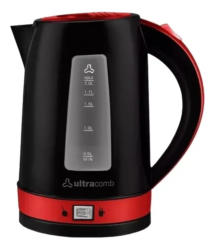 Pava Eléctrica Ultracomb Pe-4907 Negra Y Roja 220v 2l Negro/rojo