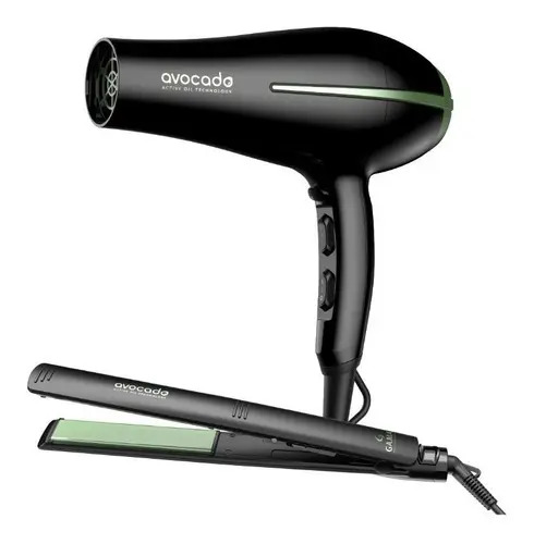 [3554] Secador Y Planchita De Pelo Gama Italy Avocado Professional Negro