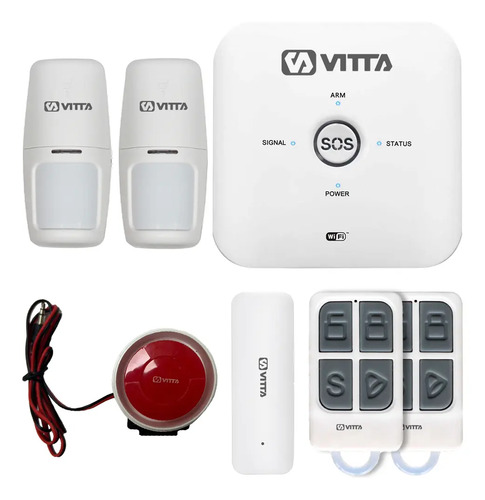 [5144] Kit De Alarma Domiciliaria Vitta Celular Wifi Vit-alam001 Blanco