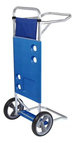 [5565] Mor 2495 Carrito Mesa Plegable Porta Sillas Aluminio Color Azul