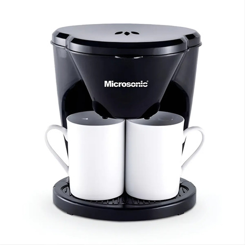 [5618] Cafetera Electrica Microsonic Doble Goteo 2 Tazas De Regalo Negro