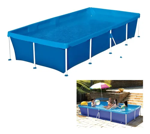 [2477] Pileta Lona Estructural Rectangular 3000 Lts Mor Azul Liso