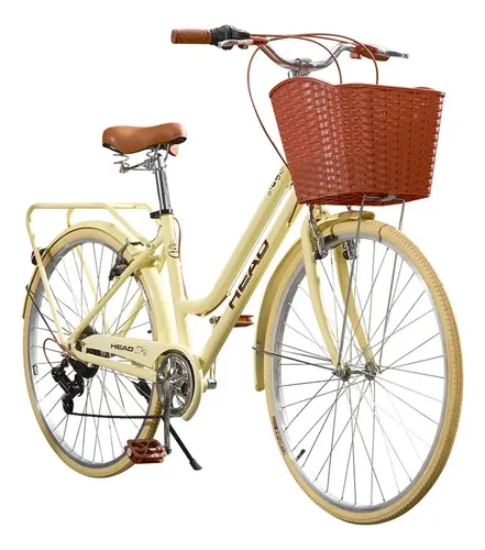 [5498] Bicicleta De Paseo Rodado 26 Head Talle M Aluminio Canasto Beige M