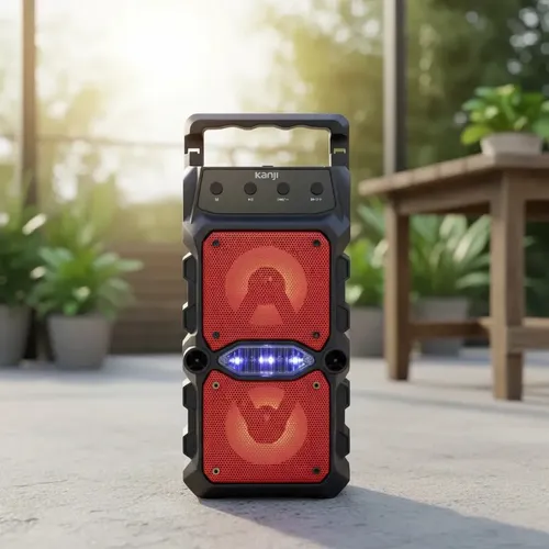 Parlante Kanji Fura Inalámbrico Portátil Con Radio Bluetooth Color Negro