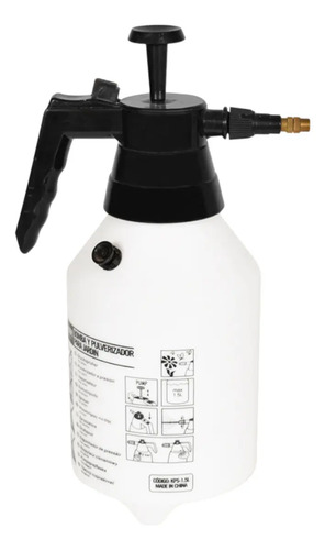 [5812] Pulverizador Manual Konan 1.5l Boquilla Ajustable Jardín Limpieza Blanco