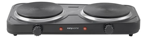 [6127] Anafe Eléctrico Kanji 2 Hornallas Negro 2200w Kjh-hp2200bdd