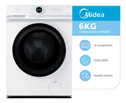 [5948] Lavarropas Midea 6 Kg 1000 Rpm Mf100w60/w-a1 -blanco Color Blanco