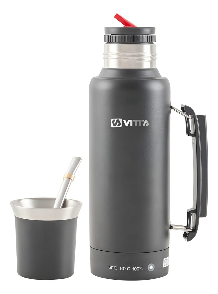 Termo Eléctrico Vitta 1 Litro 2 En 1 Mate Y Bombilla