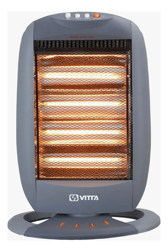 [5744] Estufa Halogena Cuarzo Vitta 1200w 4 Velas Giratoria Vit-405 Gris