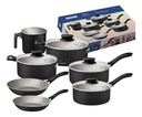 Bateria De Cocina Tramontina 11pz Linz Negro Teflon Negro Negro