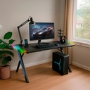 Escritorio Gamer Con Rgb Ultrom Fibra De Carbono Gt-2309 Negro