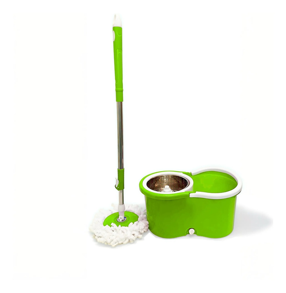 [7090] Balde Mopa Asana Trapeador Con Balde Centrifugador Grande (Verde)