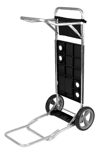 Carrito Mor De Playa Aluminio Para Conservadora Y Reposera Negro