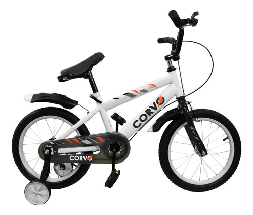 [6290] Bicicleta Infantil Corvo Rodado 16 Rueditas Acero Blanco 16  
