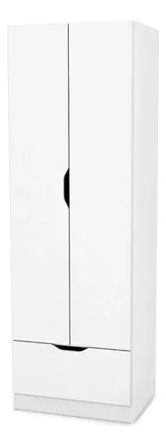 [6745] Placard 2 Puertas 1 Cajón C/guias Correderas Metalicas Vitta Blanco