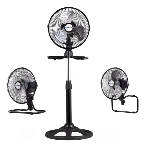 [4869] Ventilador 3 En 1 10 Pulgadas Vitta 65w 3 Palas Metalicas   25 Cm 50hz Negro Metal 3