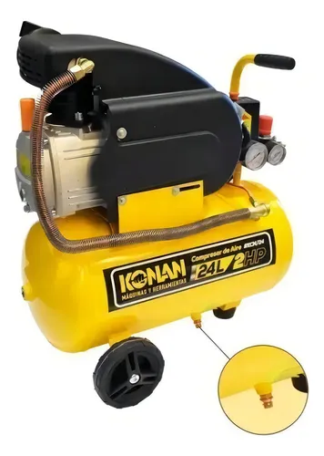 Compresor Aire Portátil Konan 24l 2hp Monofásico 210 L/min M Monofásica