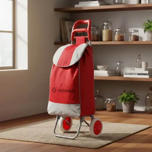 [7055] Changuito De Compras Reforzado 35 L Plegable Mercado Y Hogar Rojo