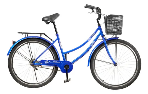 [7084] Bicicleta De Paseo Rodado 27 Playera Acero Con Canasto Kanji Azul 27