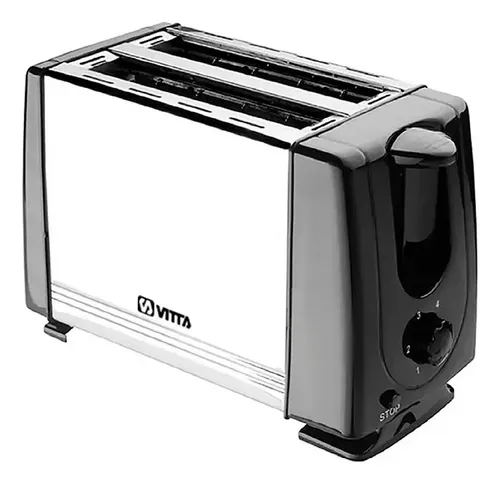 Tostadora Electrica 900w 2 Panes 6 Niveles Full - Vitta Plateado