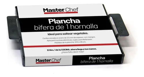 Tapa P/plancha Master Chef Bifera Acero 23,5x26cm Gris Oscuro