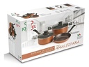 Batería De Cocina Set De Ollas + Sartén 3 Piezas Jovifel Color Dorado