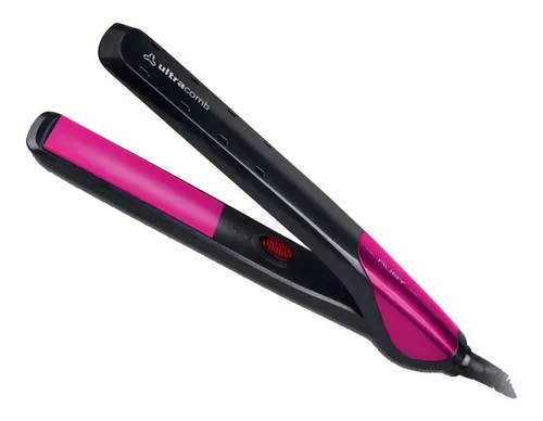 Planchita De Pelo Alisadora Ultracomb Ruby Ap-4401 Negro Negro/fucsia