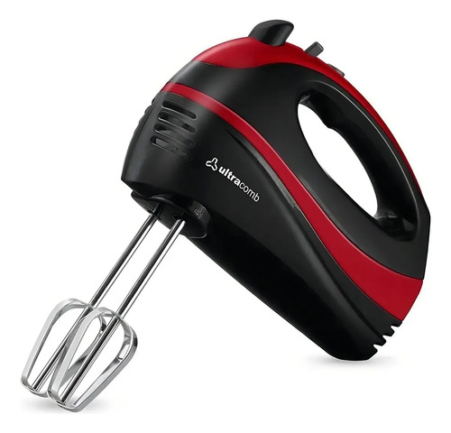 [323] Batidora De Mano Ultracomb Bm-2608 Negra Y Roja 50 Hz 220 v Color Negro/rojo