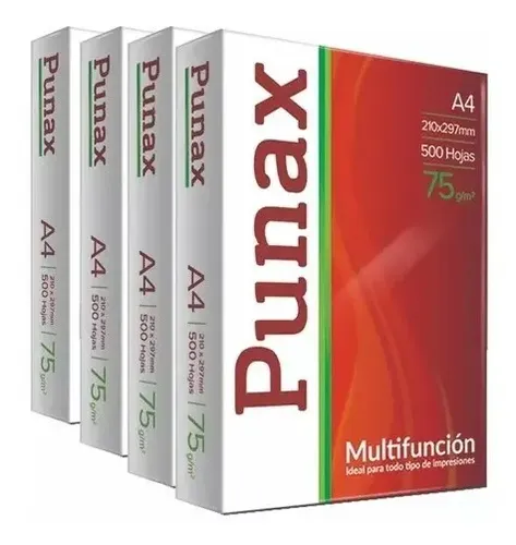 Resma Papel Punax A4 75 Gr. 500 Hojas Color Blanco