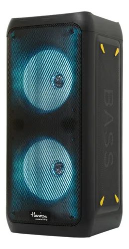 Parlante Harrison Kanji Tantor Micrófono Control Luces Led Negro