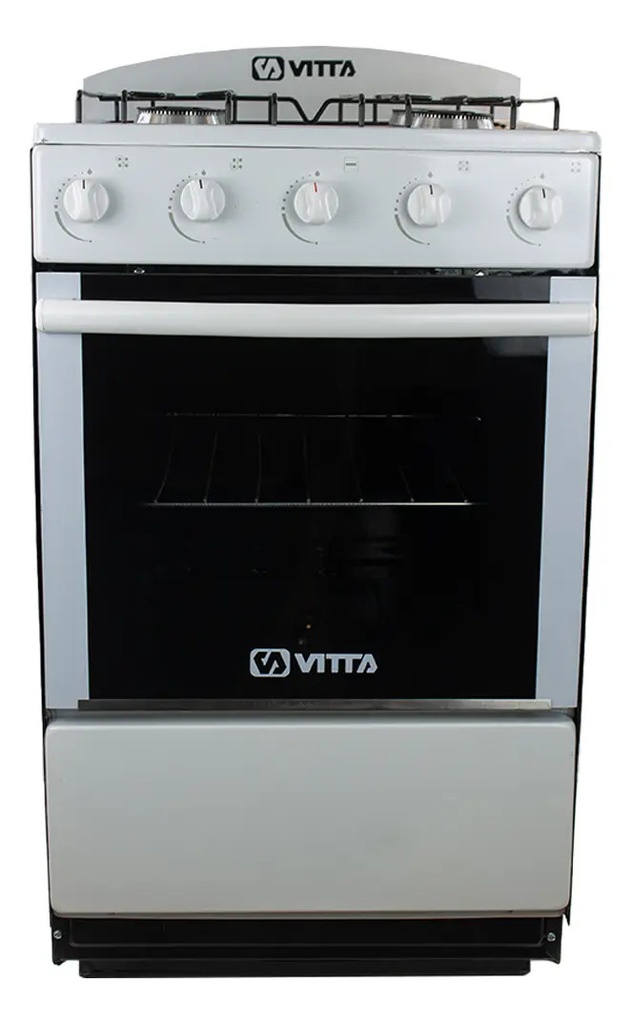 [5560] Cocina Vitta 4 Hornallas 52cm Puerta Y Respaldar De Vidrio (BLANCO GAS ENVASADO)