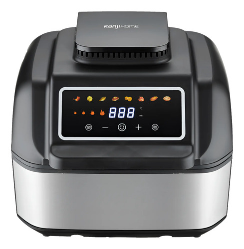 [5838] Freidora De Aire 7 Litros Con Grill - Kanjihome Kjh-1800dc Negro Y Plateada