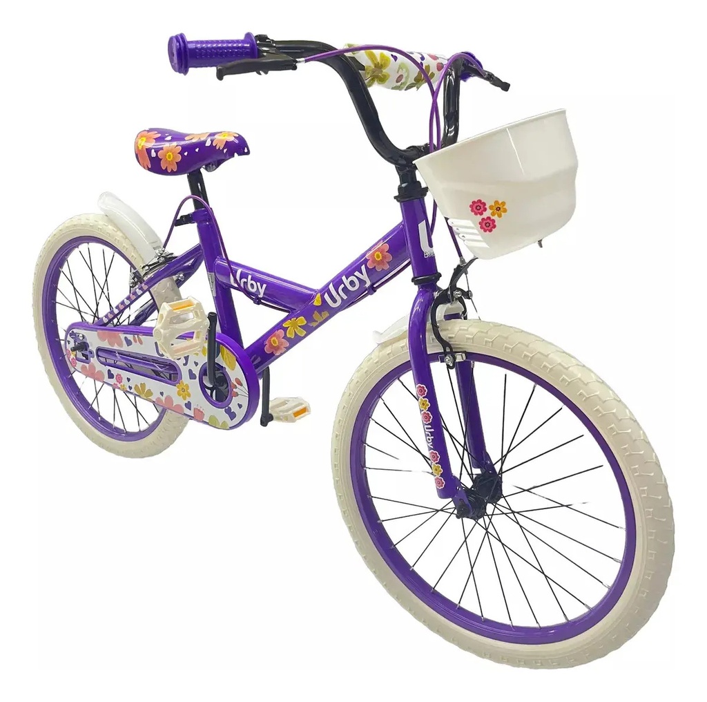 [5927] Bicicleta Urby Bmx Infantil De Acero Rodado 20 Colores (Violeta)