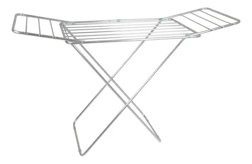 [2786] Tender De Piso Para Ropa Mor 006046 De Aluminio Con Alas Plateado