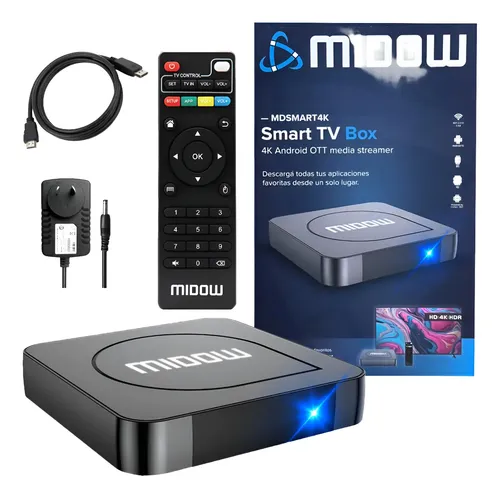 [6579] Tv Box Smart 4k Android Midow Wifi Ethernet Convertidor Negro Estándar