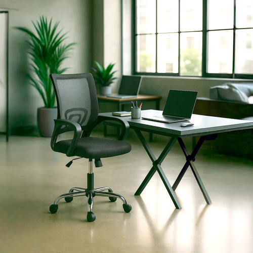 [6238] Silla Escritorio Ergonómica Ultrom 103 Black Oficina Negro Malla