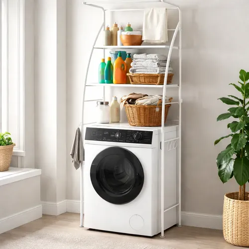 [6124] Mueble Organizador De Lavadero Vitta 3 Estantes Bastidor Blanco