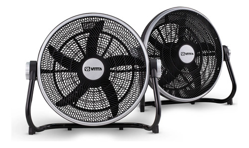 [4875 X2] Combo X2 Ventilador Turbo De 20  90w Vitta 5 Aspas Plasticas 50.8 Cm Negro Plástico 5