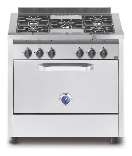 [4035] Cocina Industrial Usman 8555 5 Hornallas Puerta Ciega 85cm   Plateado
