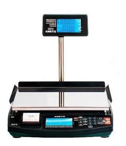 [2442] Balanza Comercial Digital Kretz Aura Eco 2 30kg Con Mástil Negro 395 Mm X 250 Mm