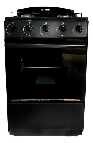 [5482] Cocina Vitta Con Visor Sin Parrilla 52cm Gas Envasado Negro